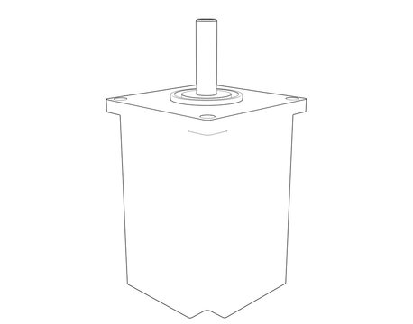 Outline Illustration of NEMA Standard Stepping Motor - Minimalist Technical Schematic Diagram and Simple Line Art Blueprint for Industrial Robotics, Motion Control, and Mechanical Design Projects.