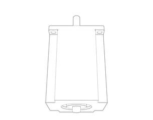 Outline Illustration of NEMA Standard Stepping Motor - Minimalist Technical Schematic Diagram and Simple Line Art Blueprint for Industrial Robotics, Motion Control, and Mechanical Design Projects.