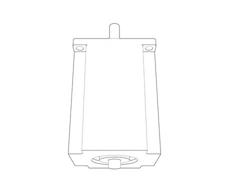 Outline Illustration of NEMA Standard Stepping Motor - Minimalist Technical Schematic Diagram and Simple Line Art Blueprint for Industrial Robotics, Motion Control, and Mechanical Design Projects.
