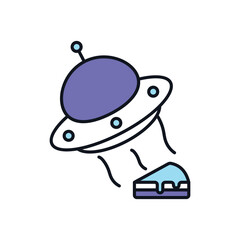 Flying Ufo vector icon