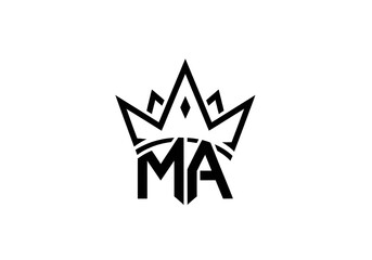 Modern Crown Logo with Integrated MA Initials