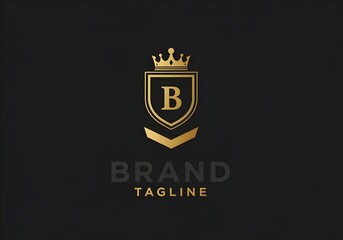 Prestige Shield Logo with Crown and Letter B on Black