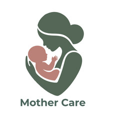 Mom And Baby Logo , Baby Care Logo Design Concept Template 