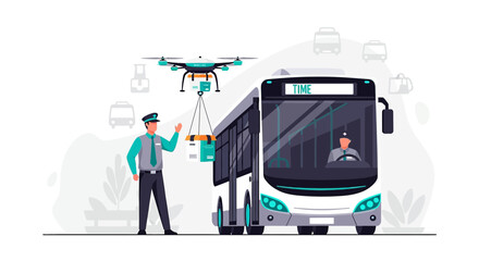 Innovative urban delivery system using drones and buses for modern city logistics efficiently