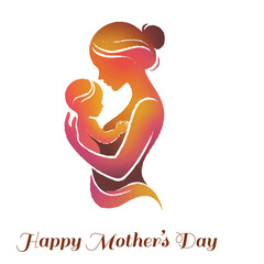 Mother and baby logo vector symbol