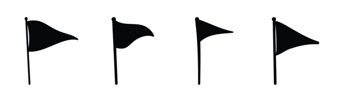 Black pennant flag icons for location, goal, and marking