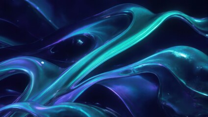 Fototapeta premium Abstract Fluid Art - Mesmerizing Blue and Teal Swirls.