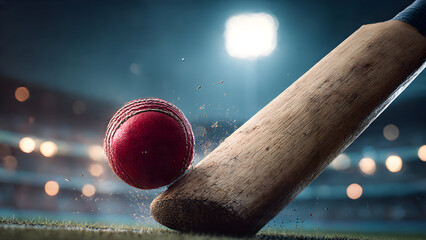 Cricket bat sweet spot highlighting with UV light showing optimal hitting zone fluorescence