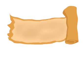 Ancient scroll with transparent background, design elements, space for text and illustrations.