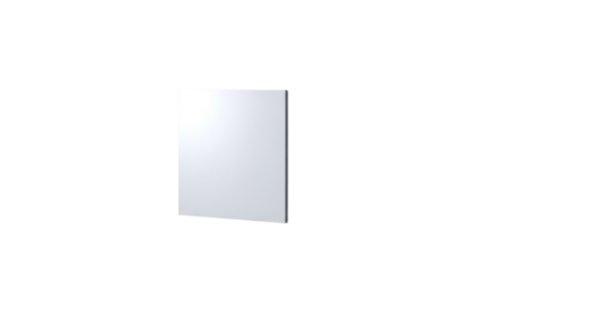 A plain white square object, isolated on a transparent background