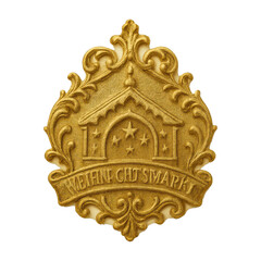 PNG Ornate golden Christmas market emblem