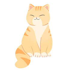 Tabby Orange Cat Sitting 