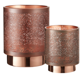 A lamp made of copper-colored metal cut out isolated transparent background