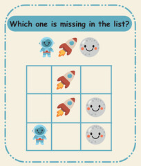 Which One Is Missing – Preschool Observation and Visual Discrimination Skill Sheet