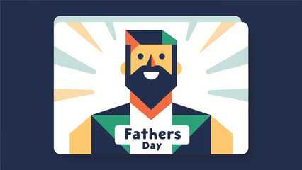 Illustration Of A Father With The Words Father's Day Vector Design Template