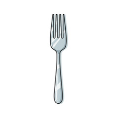Silver fork with four tines, elegant kitchen utensil for dining