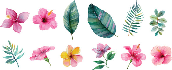 set of colored leaves