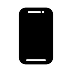 Smartphone Silhouette Icon – Black Solid Vector
