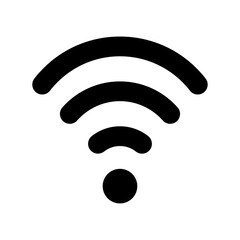 Wi-Fi Silhouette Icon with Signal Dot – Vector on Transparent Background