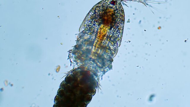 Sea plankton - Copepod, Microscope magnification 20x