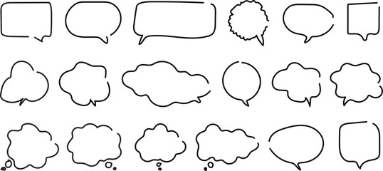 Fototapeta premium Hand drawn collection of varied speech and thought bubbles