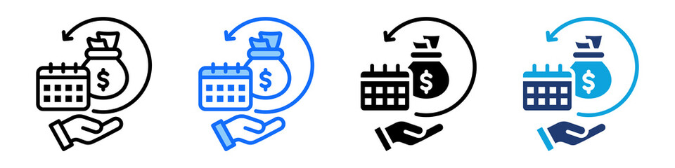 Repayment Ability Icon Set Multi Style Vector Illustration