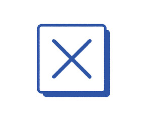 Fototapeta premium シンプルなバツのアイコン_四角背景
