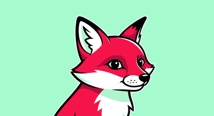 Obraz premium Vibrant red fox portrait with attentive gaze and detailed features.