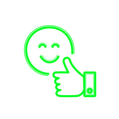 happy customer icon sign in green color vector illustration