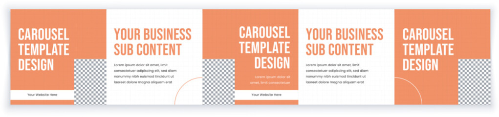 Naklejka premium Modern carousel template post, Instagram carousel template layout design, step by step guide to write Instagram carousel design template
