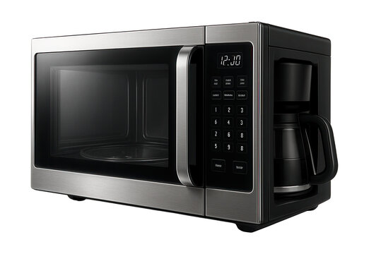 A microwave featuring a built-in coffee maker, perfect for versatile kitchen use.