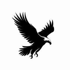 Obraz premium Silhouette of an eagle in flight with wings spread