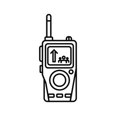 Walkie-talkie radio icon for instant communication, team collaboration, and connection with multiple users globally.
