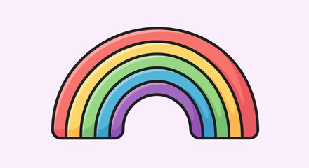 Obraz premium Vibrant six color cartoon rainbow illustration with a glossy finish.
