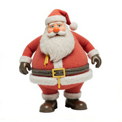 Chubby santa claus toy figure with red suit and white beard