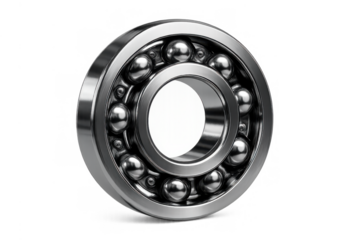 Ball bearing representing precision engineering, industry, and mechanical movement on a transparent background