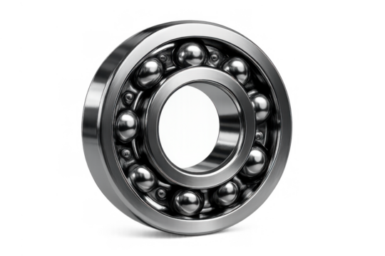 Ball bearing representing precision engineering, industry, and mechanical movement on a transparent background