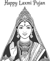 Goddess Lakshmi Divine Portrait Art