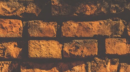 patina. Close-up of weathered red brick wall, warm tones and natural texture evoking rustic charm and history. real-estate listings.