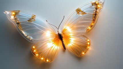 A luminous butterfly design, enhancing any space with elegance and charm.