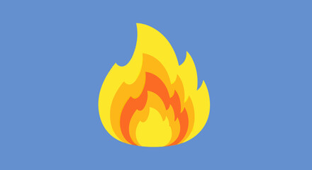 Vibrant yellow and orange fire flame illustration burning brightly.
