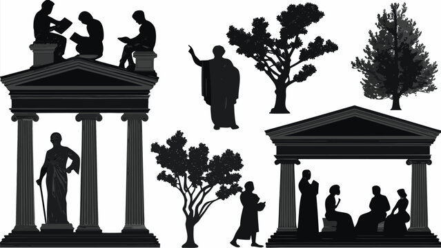 Classical architecture and figures offer a glimpse into philosophy, history, and the pursuit of knowledge