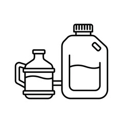 Two water bottles icon isolated on