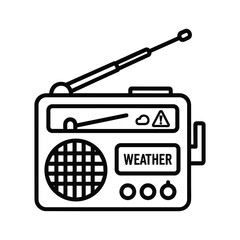 Weather radio icon isolated on