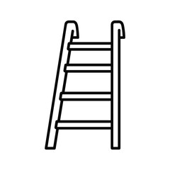 Simple black line drawing of a ladder isolated on