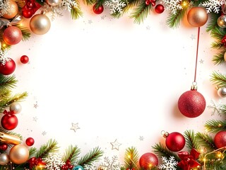 Sparkly Glitter Christmas Border With Blank Text Space