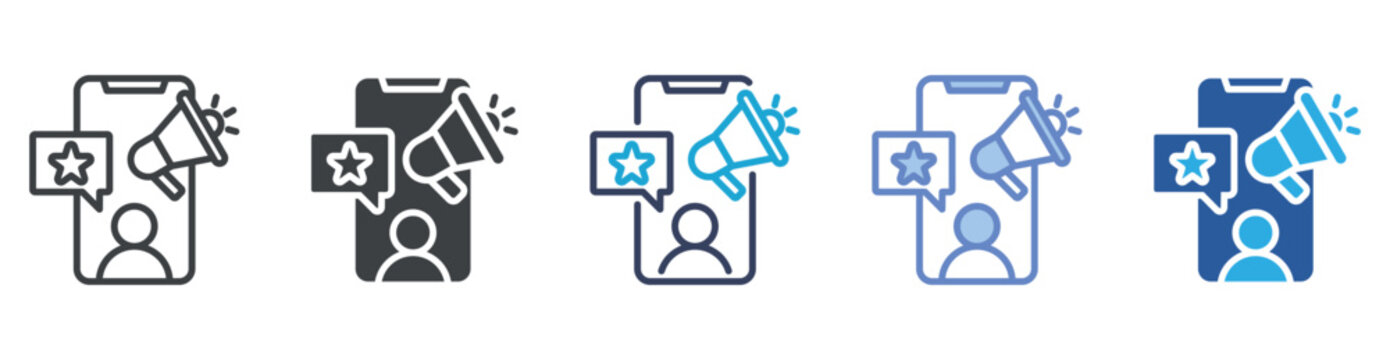 Influencer icon set multiple style collection