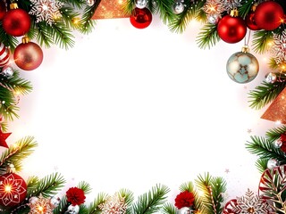 Sparkly Glitter Christmas Border With Blank Text Space