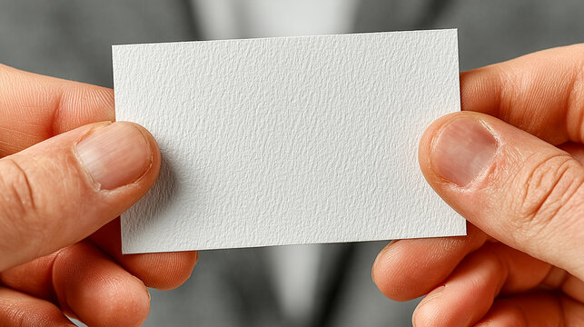 Hands holding a blank white card - ai generative