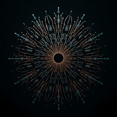 Abstract Geometric Mandala on Dark Background